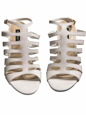 Nine West White Multi-Strap Gladiator Sandals